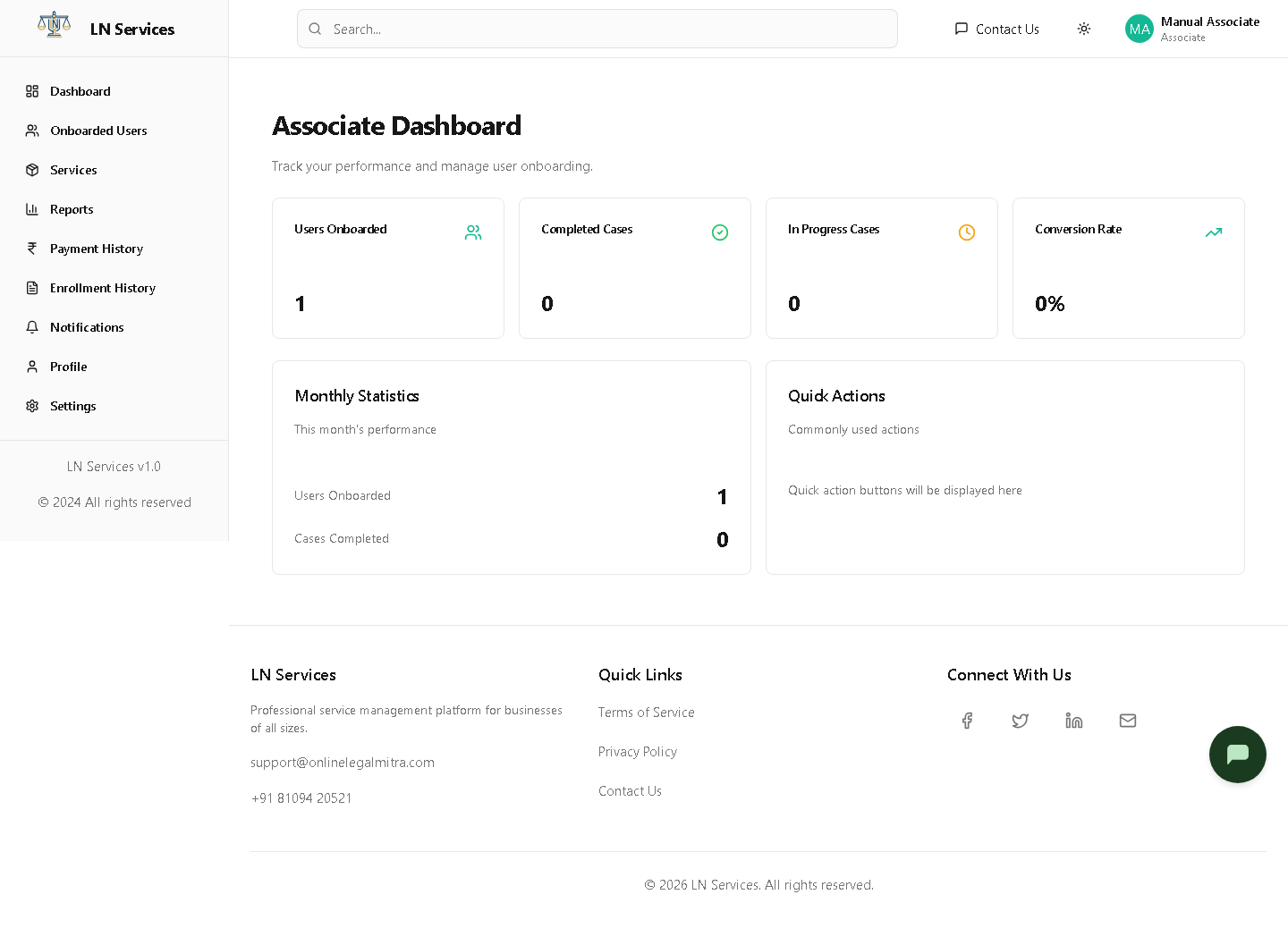 Associate Dashboard