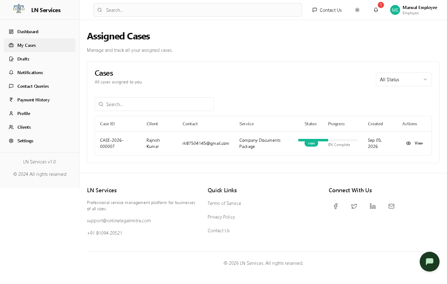 Assigned Cases